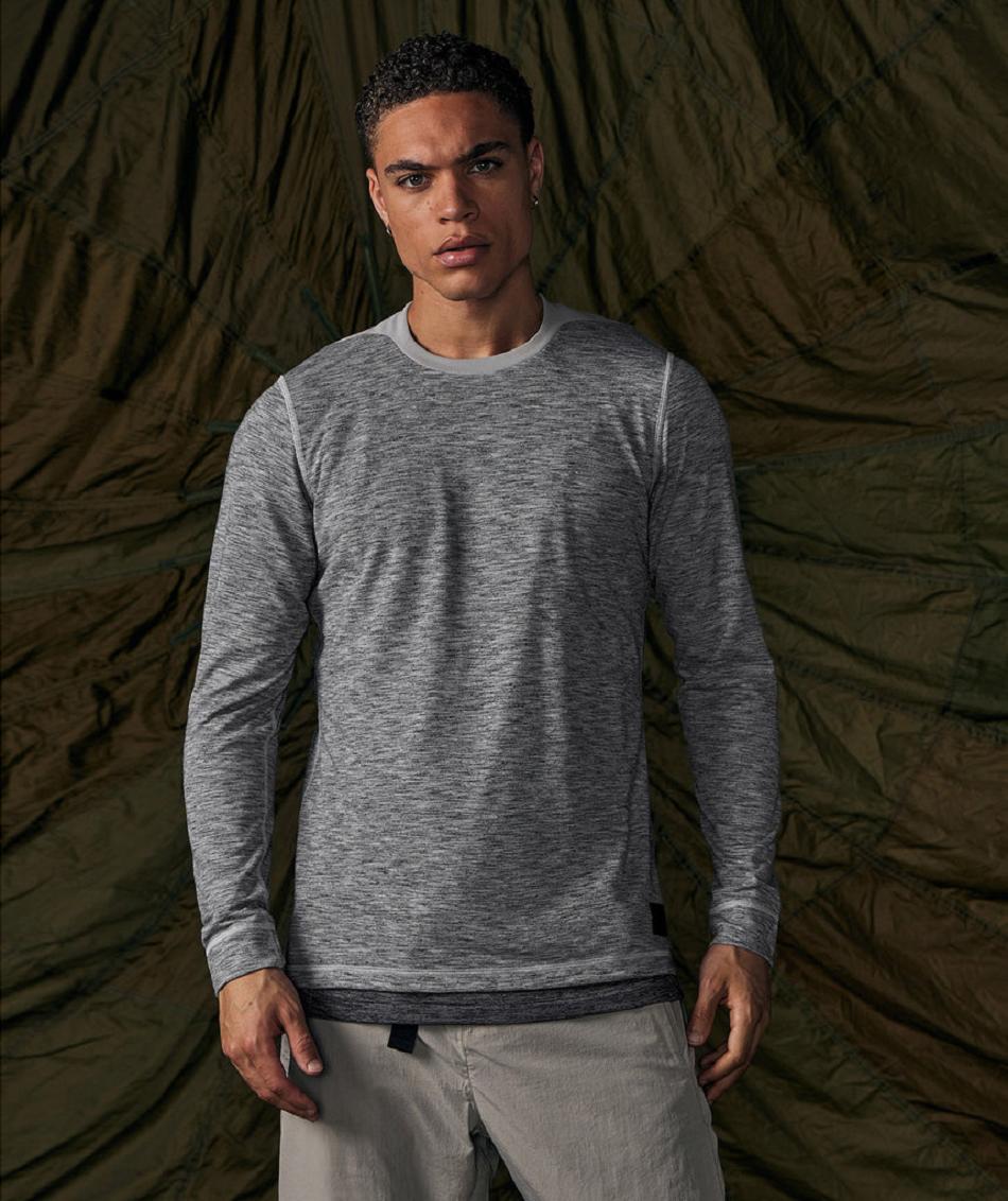 Long Sleeve Gymshark Retake Hombre Gris Claro Gris Oscuro | CO 3543XYU